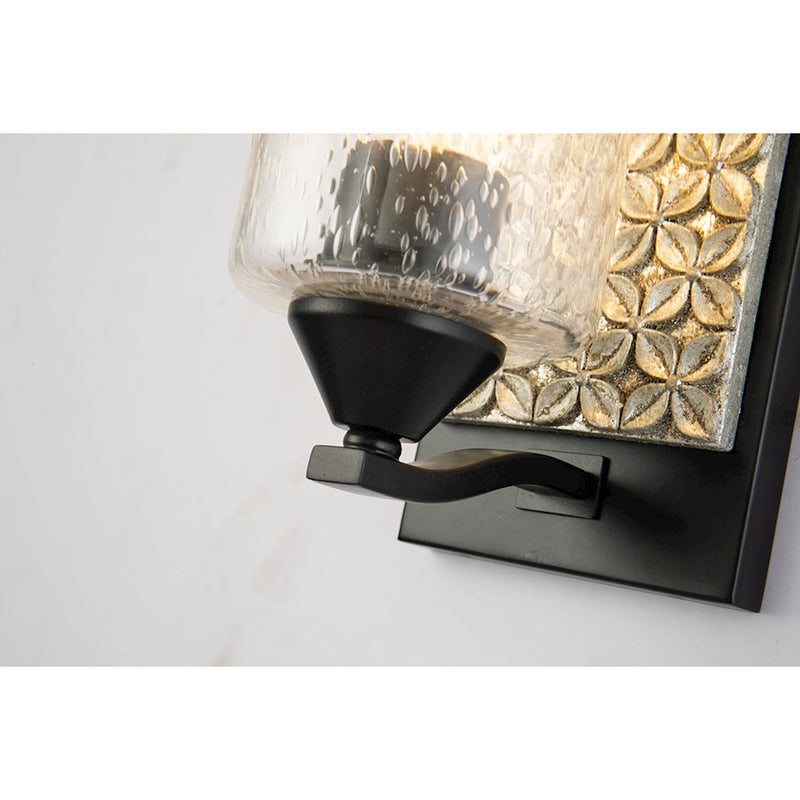 Lucas McKearn Arcadia 1 Light Wall Sconce, Matte Black/Silver
