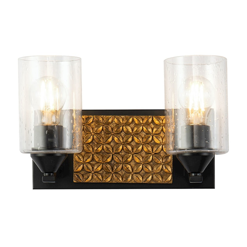 Lucas McKearn Arcadia 2 Light Bath/Vanity, Matte Black/Gold - BB90587MB-2B2G