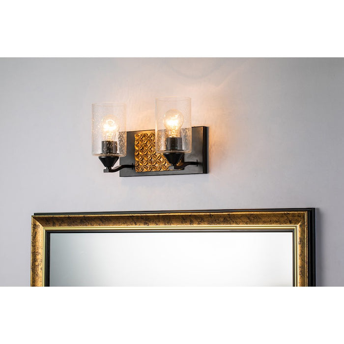 Lucas McKearn Arcadia 2 Light Bath/Vanity, Matte Black/Gold