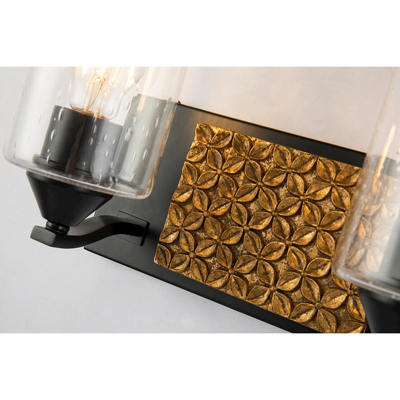 Lucas McKearn Arcadia 2 Light Bath/Vanity, Matte Black/Gold