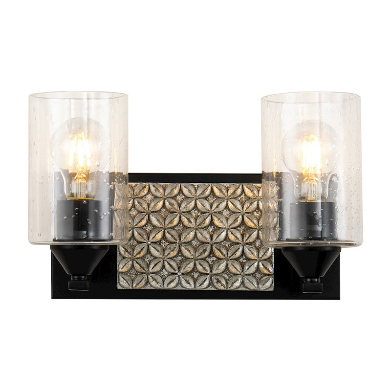 Lucas McKearn Arcadia 2 Light Bath/Vanity, Matte Black/Silver - BB90587MB-2B2S