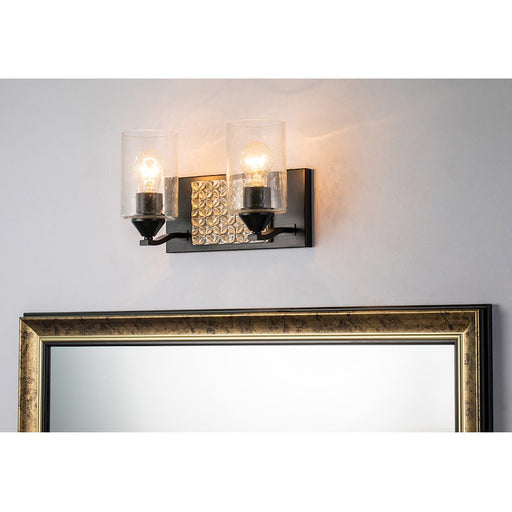 Lucas McKearn Arcadia 2 Light Bath/Vanity, Matte Black/Silver