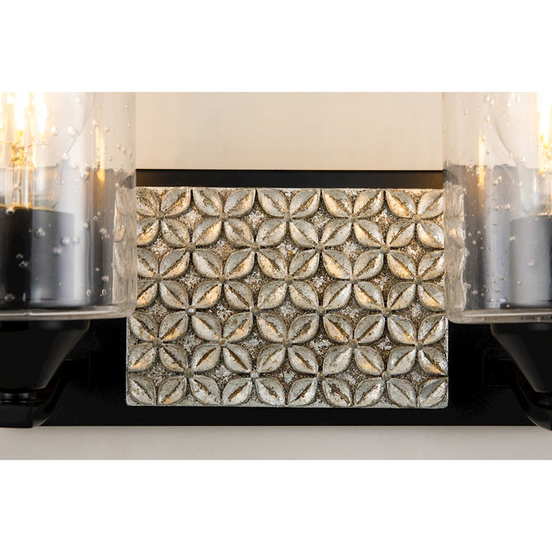 Lucas McKearn Arcadia 2 Light Bath/Vanity, Matte Black/Silver