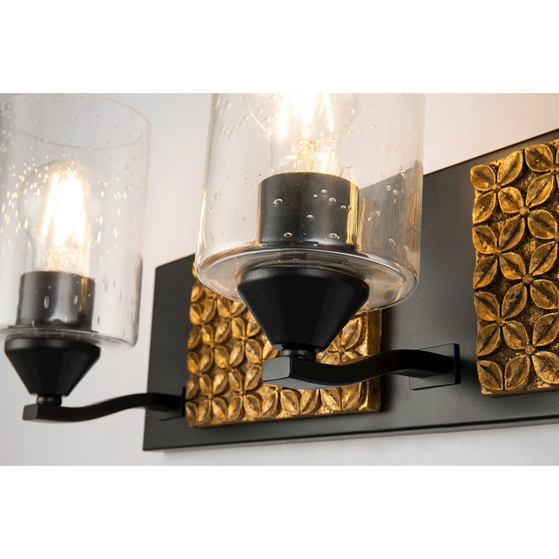 Lucas McKearn Arcadia 3 Light Bath/Vanity, Matte Black/Gold