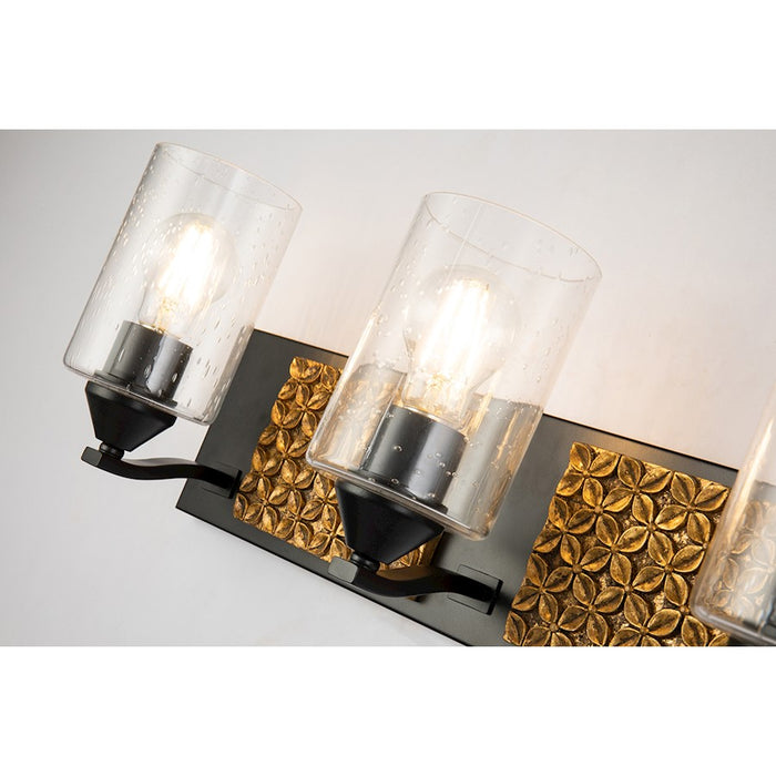 Lucas McKearn Arcadia 3 Light Bath/Vanity, Matte Black/Gold