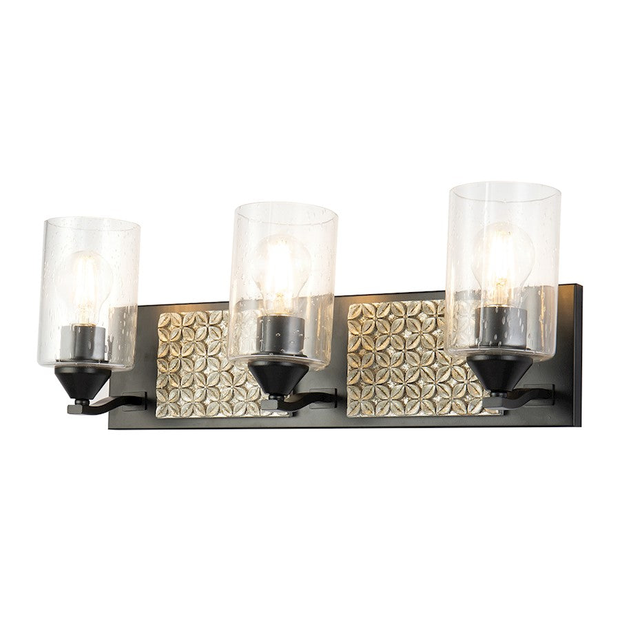 Lucas McKearn Arcadia 3 Light Bath/Vanity, Matte Black/Silver - BB90587MB-3B2S