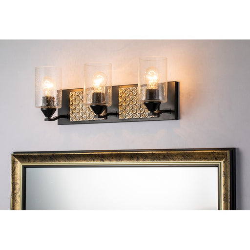 Lucas McKearn Arcadia 3 Light Bath/Vanity, Matte Black/Silver