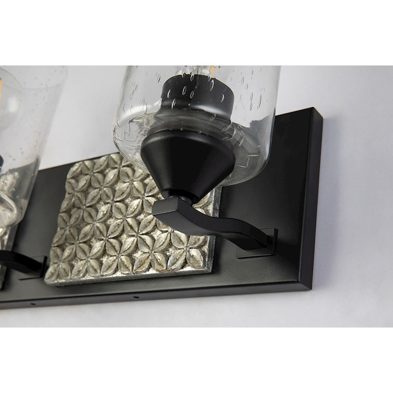 Lucas McKearn Arcadia 3 Light Bath/Vanity, Matte Black/Silver