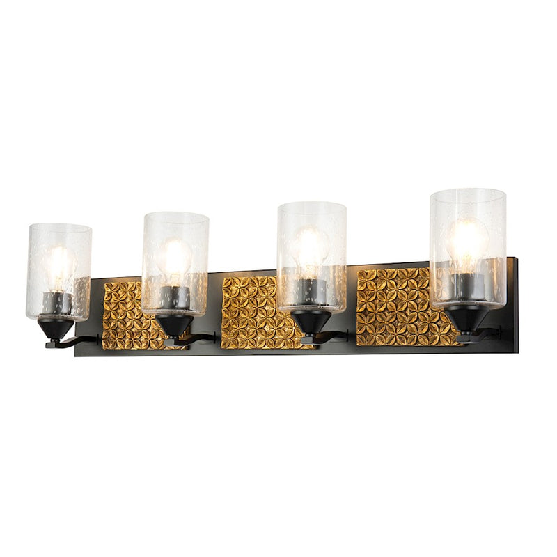 Lucas McKearn Arcadia 4 Light Bath/Vanity, Matte Black/Gold - BB90587MB-4B2G