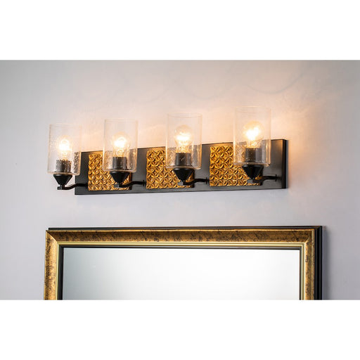 Lucas McKearn Arcadia 4 Light Bath/Vanity, Matte Black/Gold