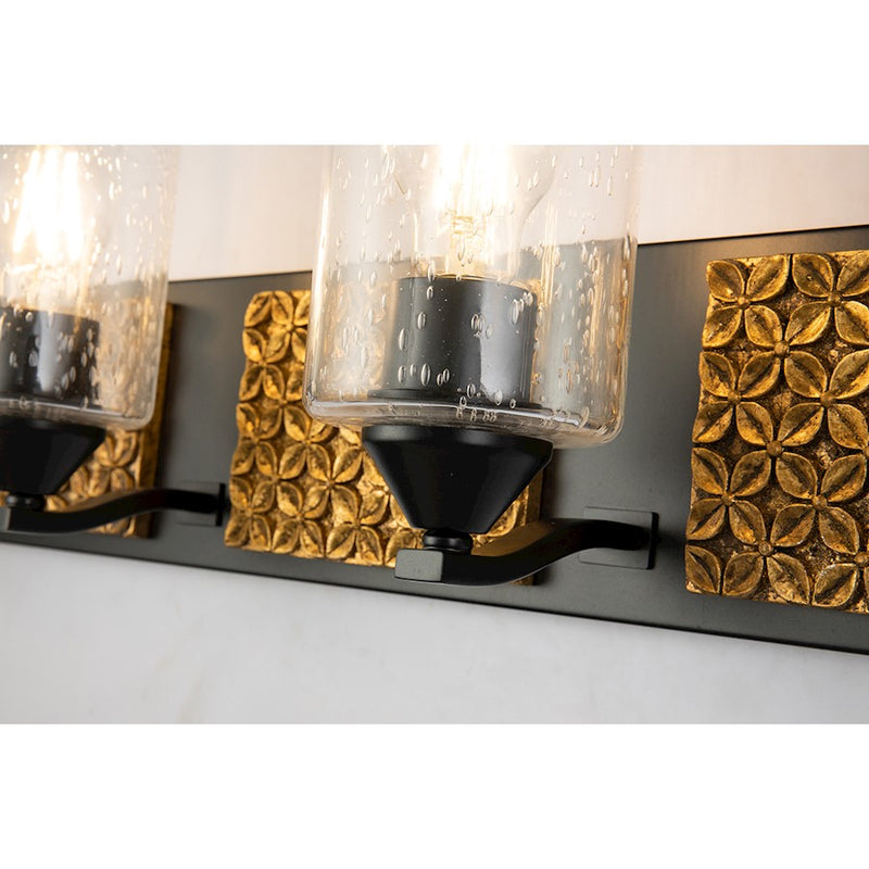 Lucas McKearn Arcadia 4 Light Bath/Vanity, Matte Black/Gold