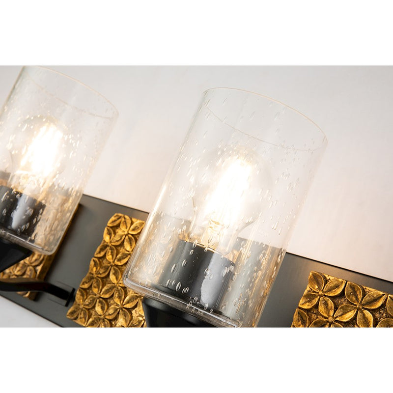 Lucas McKearn Arcadia 4 Light Bath/Vanity, Matte Black/Gold