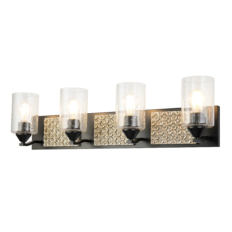 Lucas McKearn Arcadia 4 Light Bath/Vanity, Matte Black/Silver - BB90587MB-4B2S