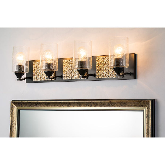 Lucas McKearn Arcadia 4 Light Bath/Vanity, Matte Black/Silver