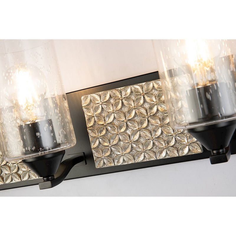 Lucas McKearn Arcadia 4 Light Bath/Vanity, Matte Black/Silver
