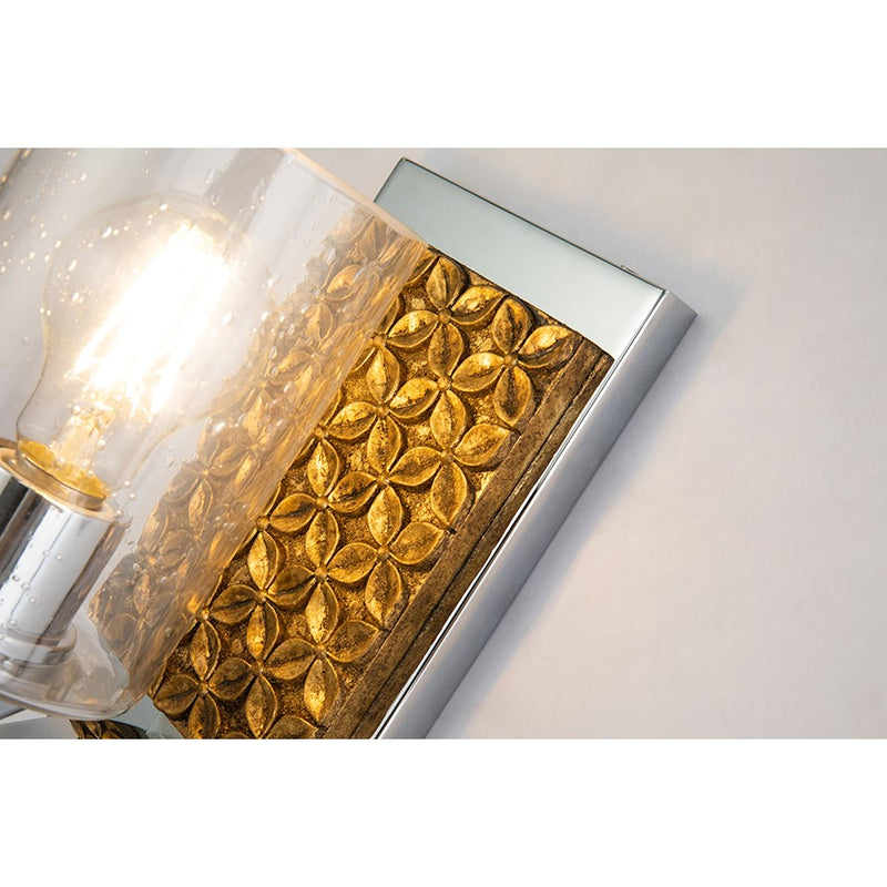 Lucas McKearn Arcadia 1 Light Wall Sconce, Polished Chrome/Gold