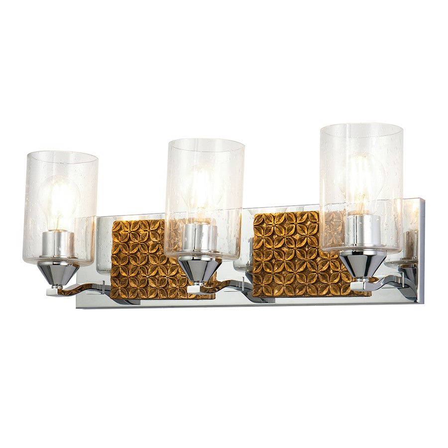 Lucas McKearn Arcadia 3 Light Bath/Vanity, Polished Chrome/Gold - BB90587PC-3B2G