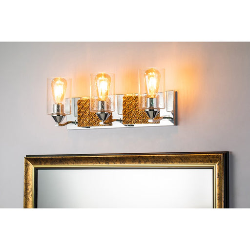 Lucas McKearn Arcadia 3 Light Bath/Vanity, Polished Chrome/Gold