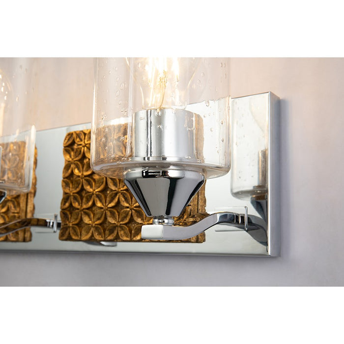 Lucas McKearn Arcadia 3 Light Bath/Vanity, Polished Chrome/Gold