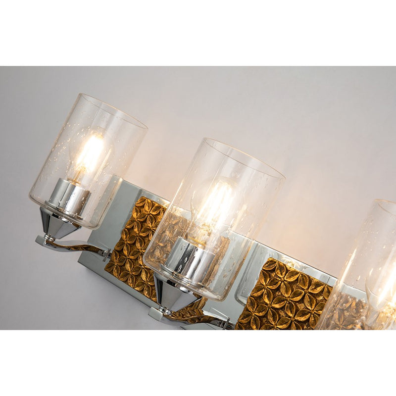 Lucas McKearn Arcadia 3 Light Bath/Vanity, Polished Chrome/Gold