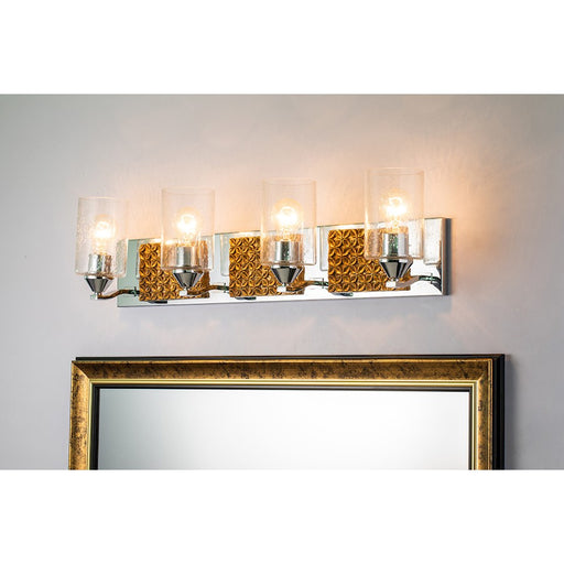 Lucas McKearn Arcadia 4 Light Bath/Vanity, Polished Chrome/Gold