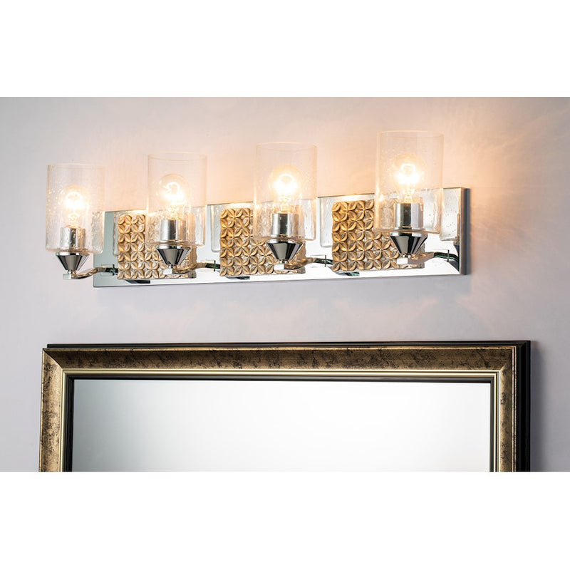 Lucas McKearn Arcadia 4Lt Bath/Vanity, Polished Chrome/Silver