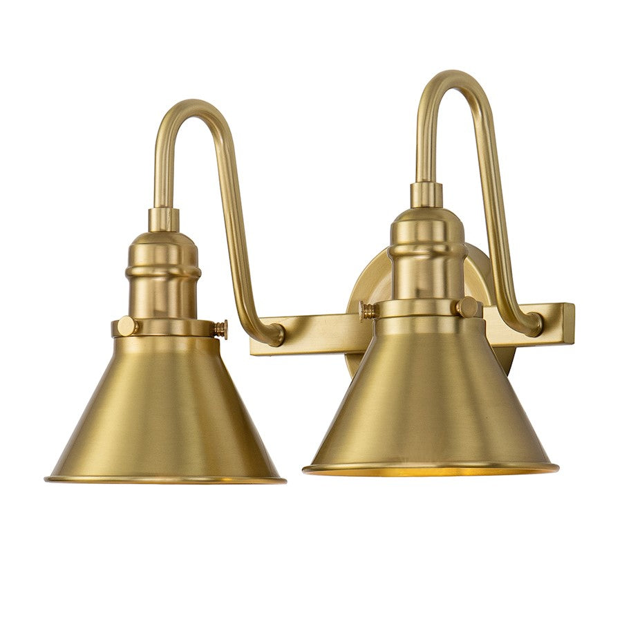 Lucas McKearn Provence 2 Light Bath/Vanity, Aged Brass - BB90684AGB-2