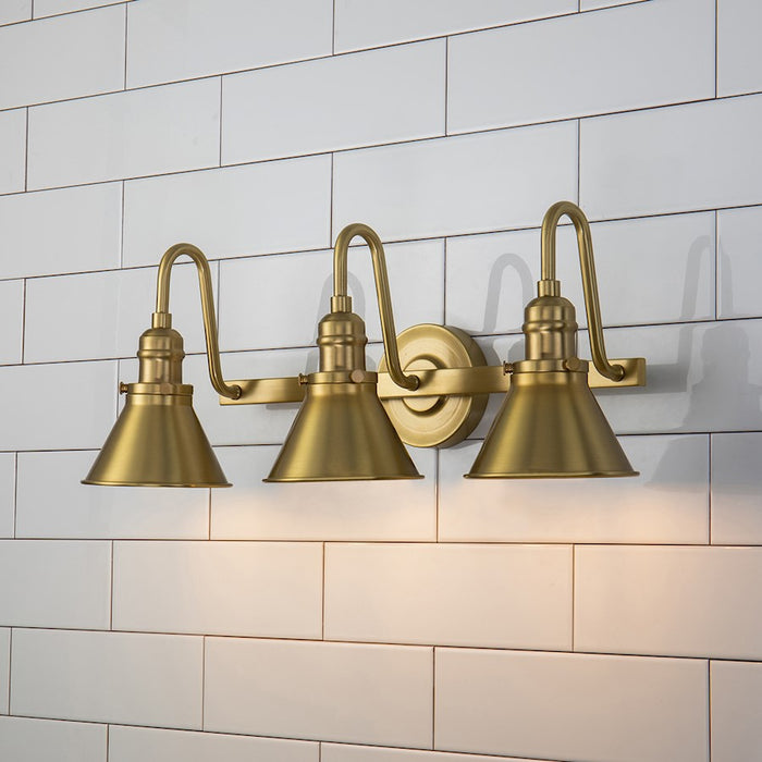 Lucas McKearn Provence 3 Light Bath/Vanity, Aged Brass