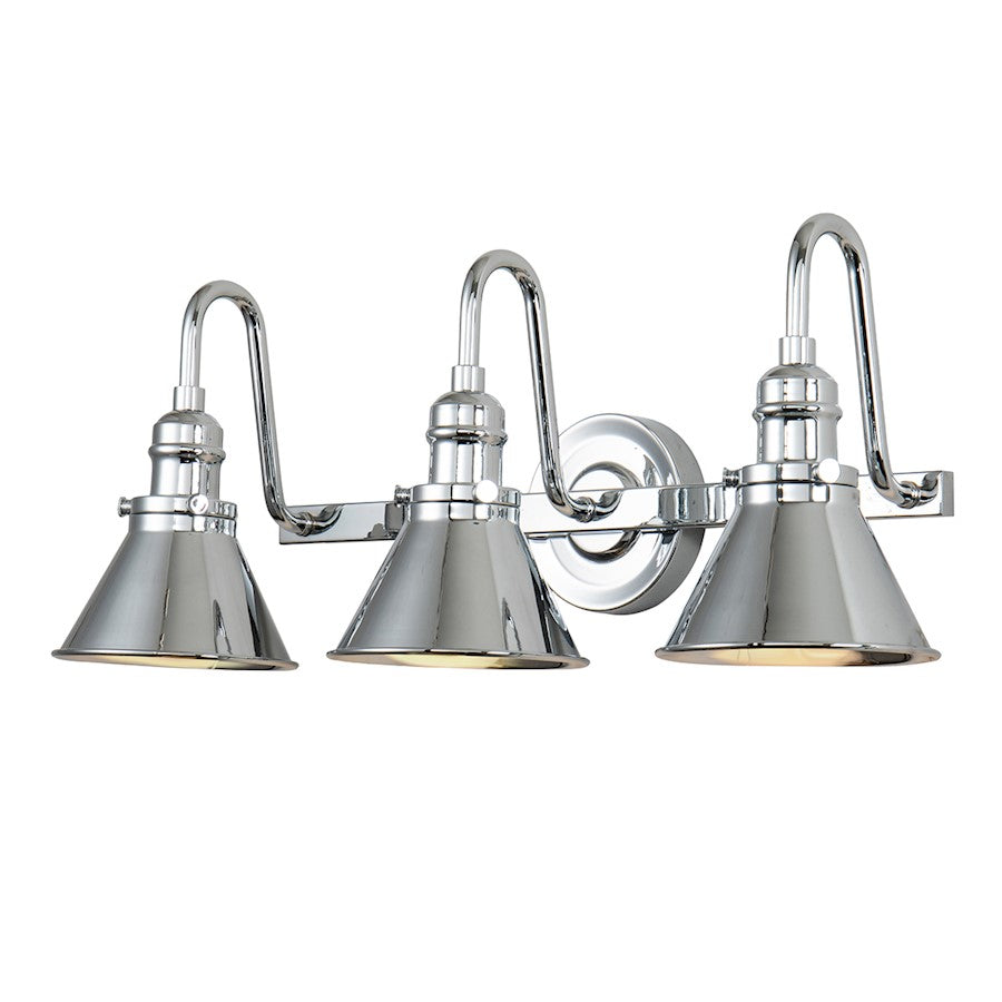 Lucas McKearn Provence 3 Light Bath/Vanity, Polished Chrome - BB90684PC-3