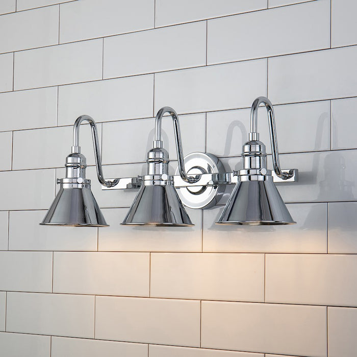 Lucas McKearn Provence 3 Light Bath/Vanity, Polished Chrome