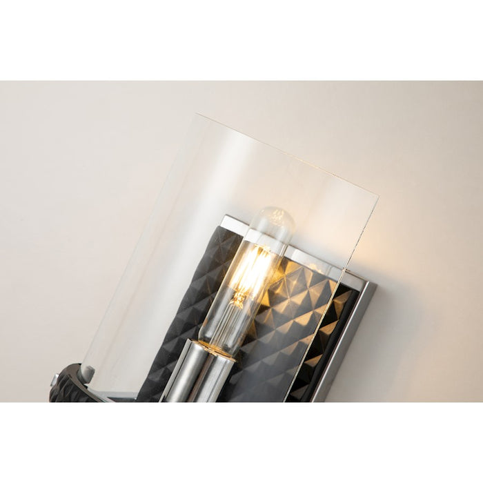 Lucas McKearn Mazant 1Lt Wall Sconce, Matte Black/Polished Chrome