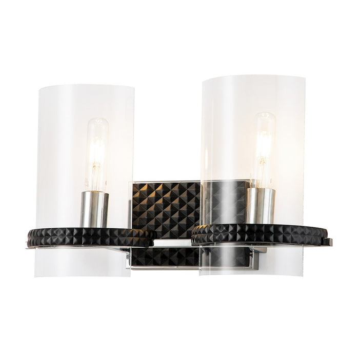 Lucas McKearn Mazant 2Lt Bath/Vanity, Matte Black/Polished Chrome - BB91598-2