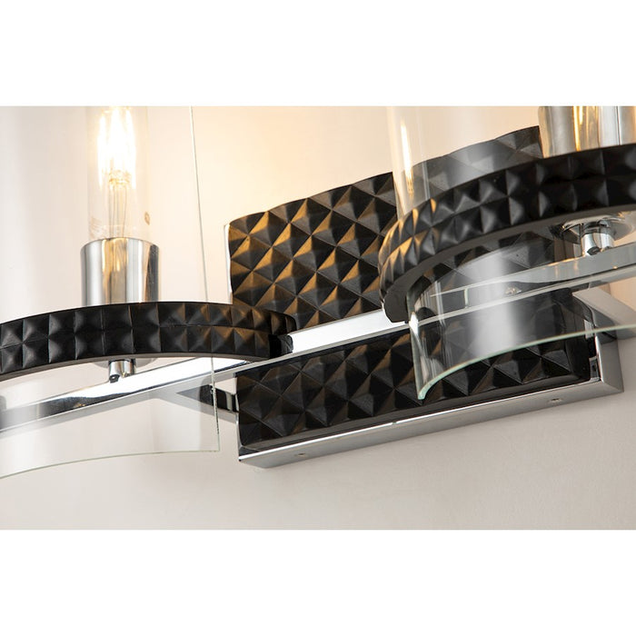 Lucas McKearn Mazant 2Lt Bath/Vanity, Matte Black/Polished Chrome