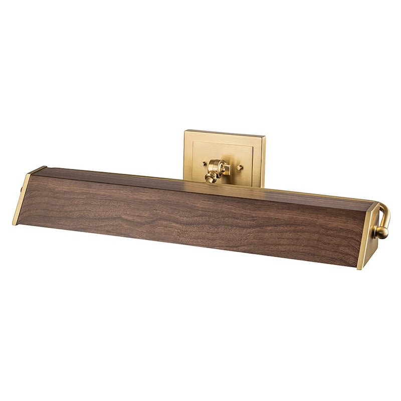 Lucas McKearn Cade 4 Light Picture Light, Wood/Brush Brass
