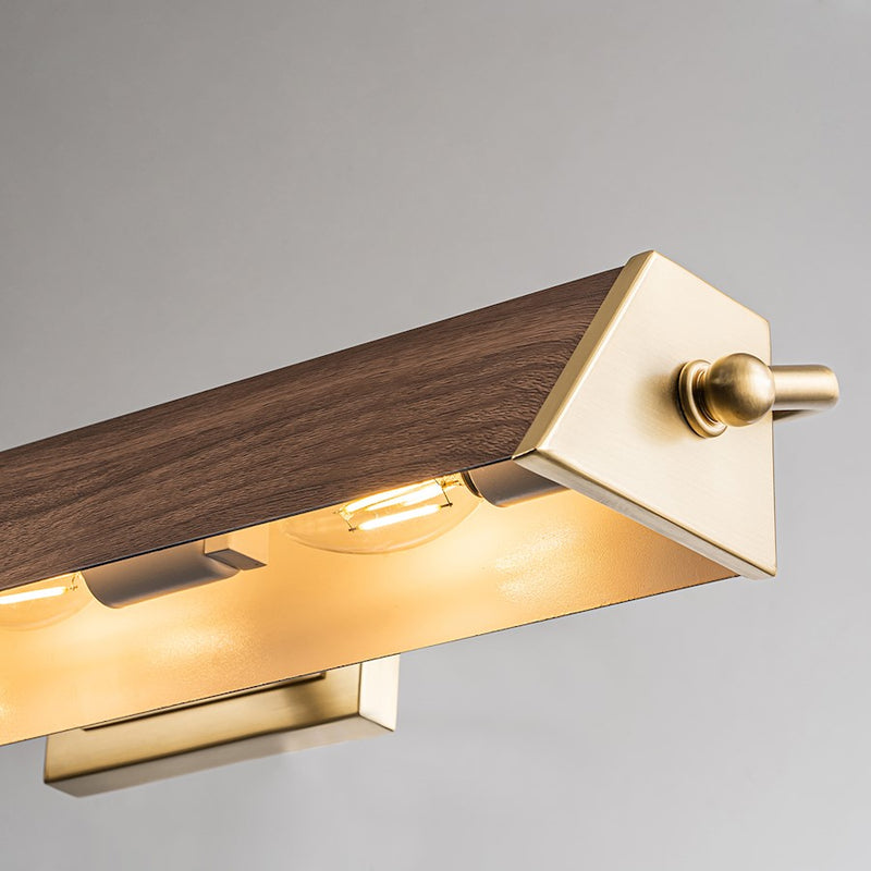 Lucas McKearn Cade 4 Light Picture Light, Wood/Brush Brass