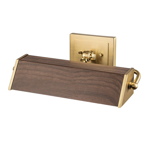 Lucas McKearn Cade 2 Light Picture Light, Wood/Brush Brass