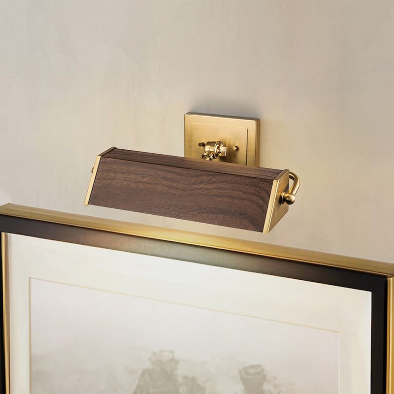 Lucas McKearn Cade 2 Light Picture Light, Wood/Brush Brass