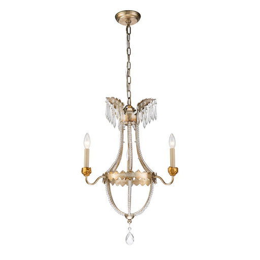 Lucas McKearn Louis 3 Light Chandelier, Distressed Silver/Gold - CH1035-3