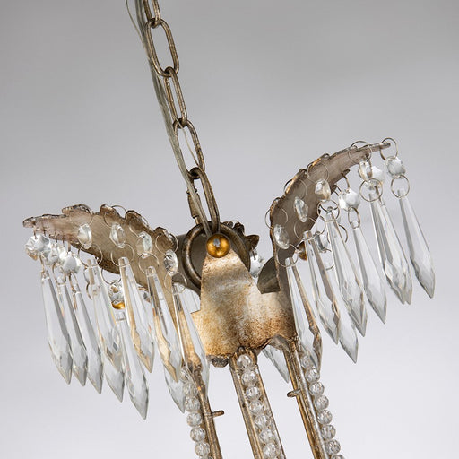 Lucas McKearn Louis 3 Light Chandelier, Distressed Silver/Gold