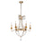 Lucas McKearn Louis 6 Light Chandelier, Distressed Silver/Gold - CH1035-6