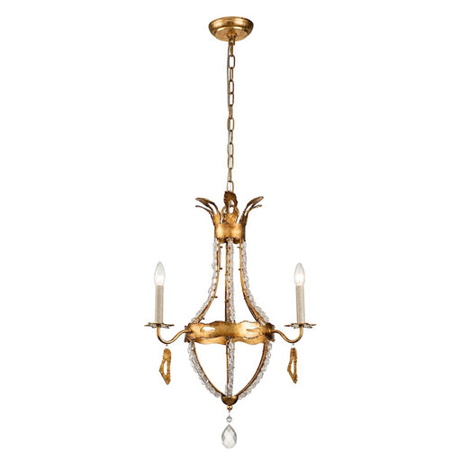 Lucas McKearn Monteleone 3 Light Chandelier, Gold Leaf/Antique - CH1036-3