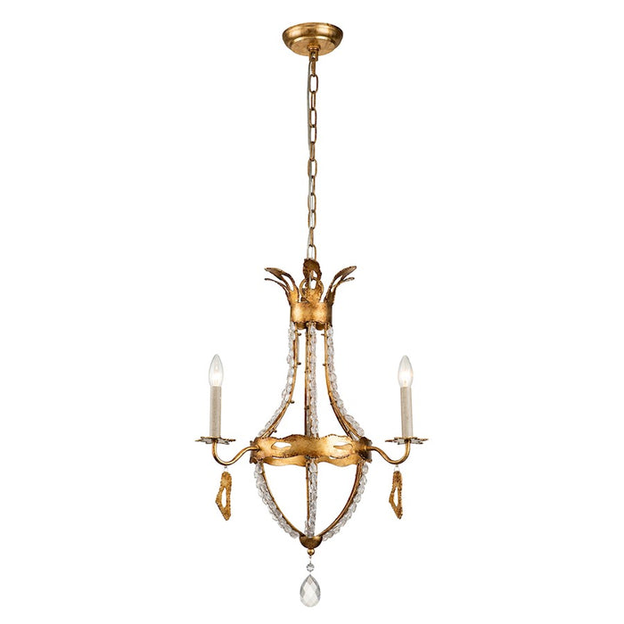 Lucas McKearn Monteleone 3 Light Chandelier, Gold Leaf/Antique - CH1036-3