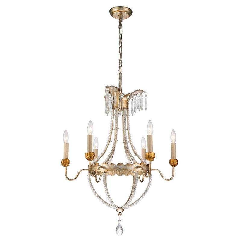 Lucas McKearn Monteleone 3 Light Chandelier, Gold Leaf/Antique