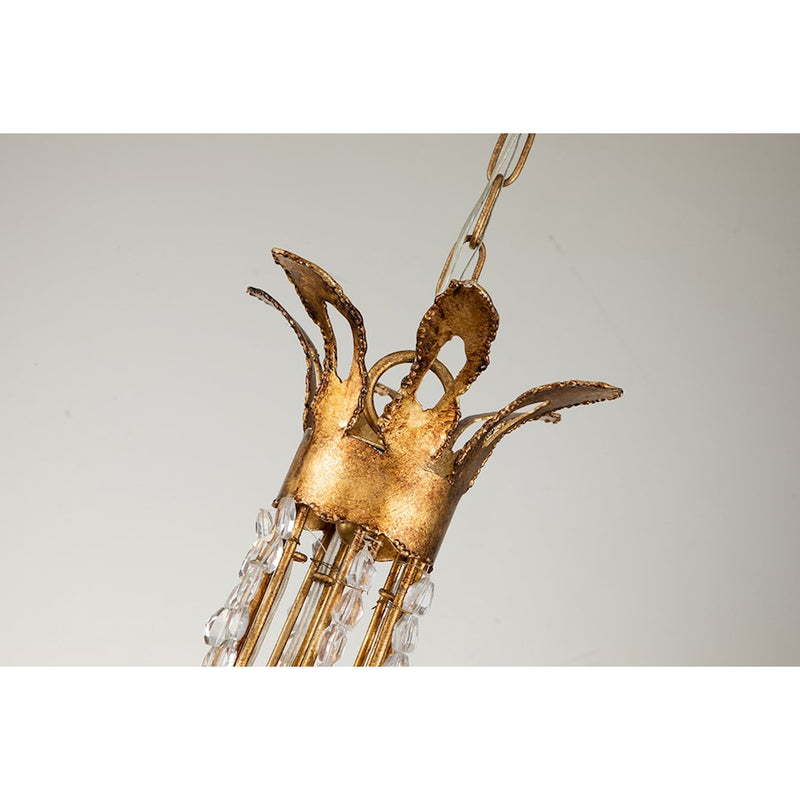 Lucas McKearn Monteleone 3 Light Chandelier, Gold Leaf/Antique