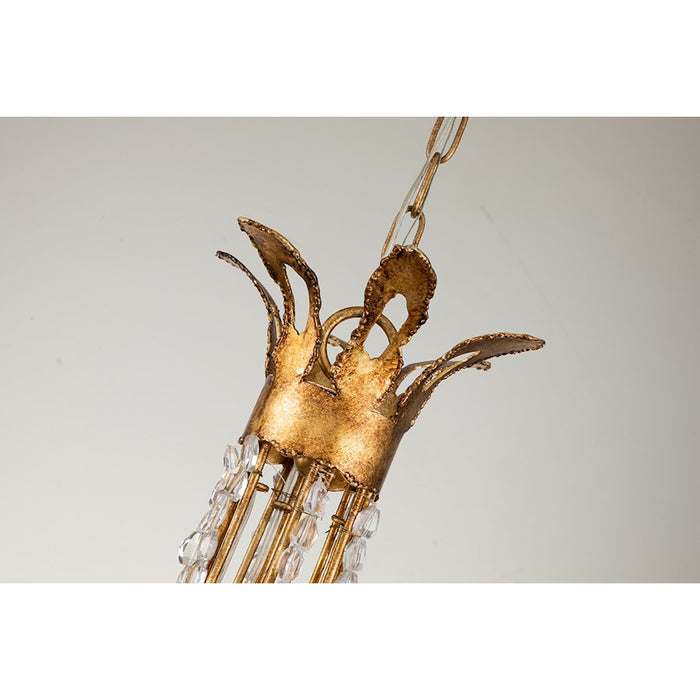 Lucas McKearn Monteleone 3 Light Chandelier, Gold Leaf/Antique