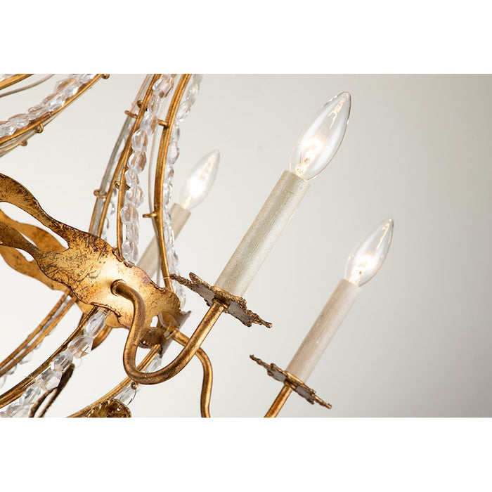 Lucas McKearn Monteleone 6 Light Chandelier, Gold Leaf/Antique