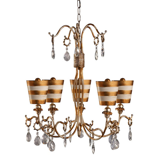 Lucas McKearn Tivoli 5Lt Chandelier, Cream/Gold/Silver/ Gold - CH1038-G
