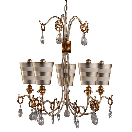 Lucas McKearn Tivoli 5Lt Chandelier, Cream/Silver/Gold/ Silver - CH1038-S