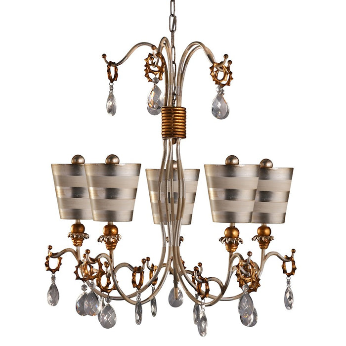 Lucas McKearn Tivoli 5Lt Chandelier, Cream/Silver/Gold/ Silver - CH1038-S