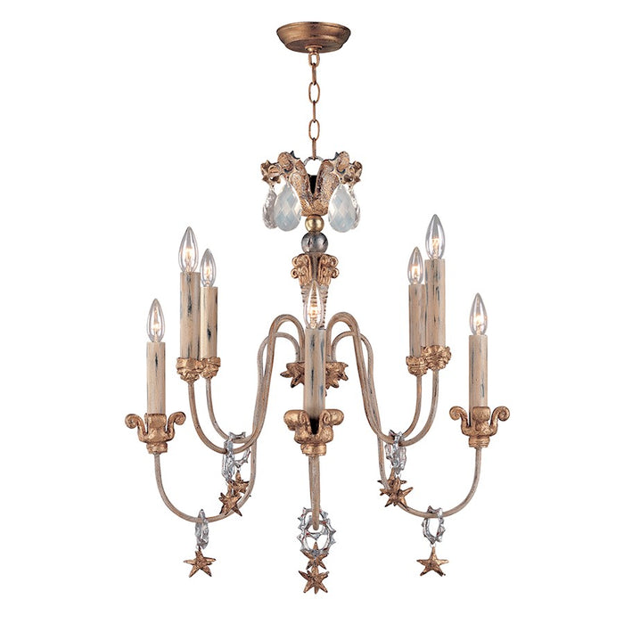 Lucas McKearn Mignon 8 Light Chandelier, Gold/Silver/Cream - CH1111